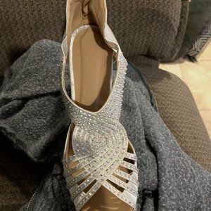 Womens Satin Heels with rhinestones